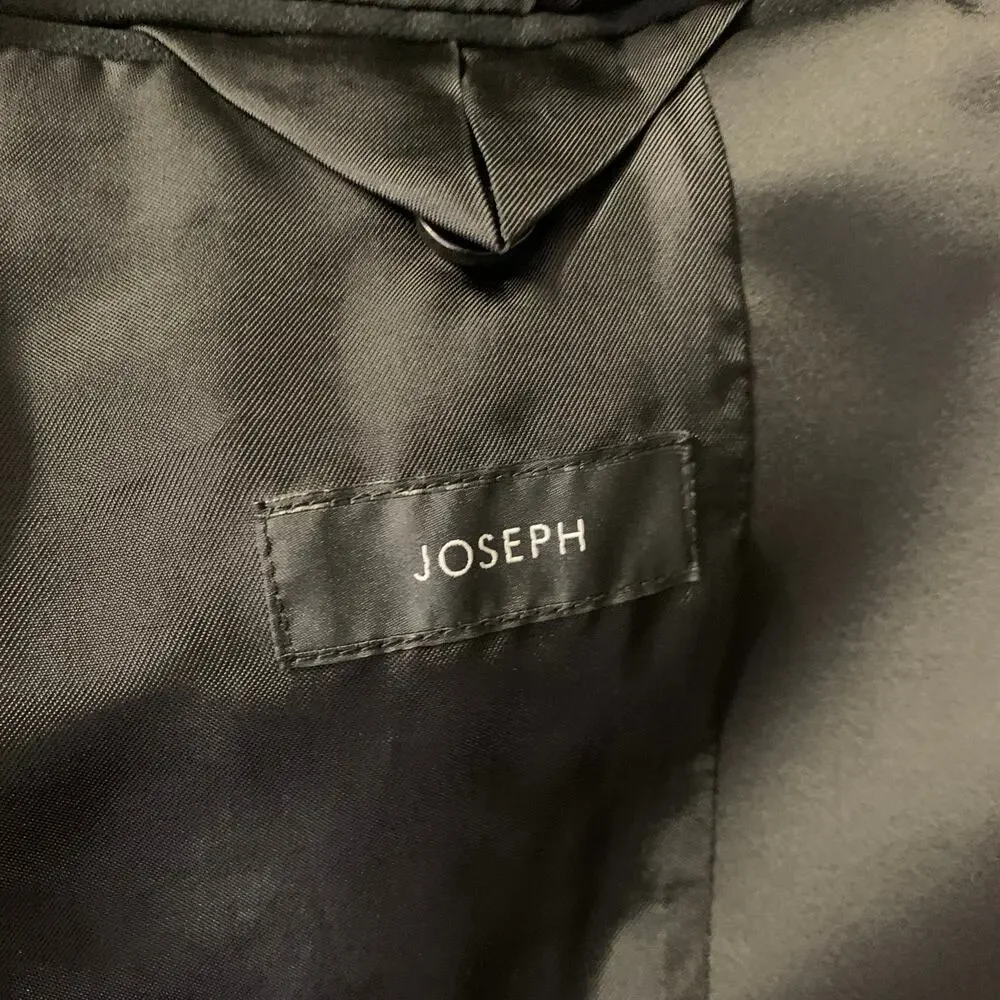 JOSEPH Chest Size 42 Black Solid Viscose Blend Notch Lapel 34 30 Tuxedo